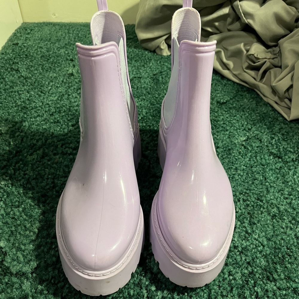 Lavender rubber boots